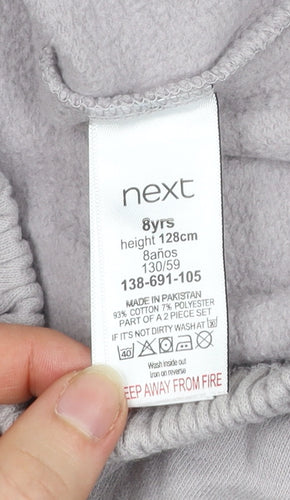 Next Girls Grey Sweatshirt 8 Years Pullover Long Sleeve Crew Neck