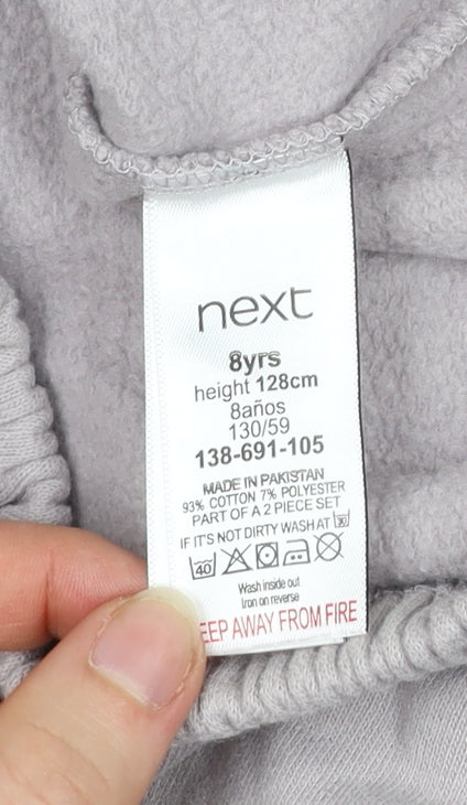 Next Girls Grey Sweatshirt 8 Years Pullover Long Sleeve Crew Neck