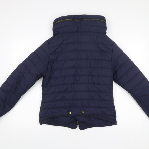 Rising Womens Blue Hooded Puffer Jacket Size M Winter Coat