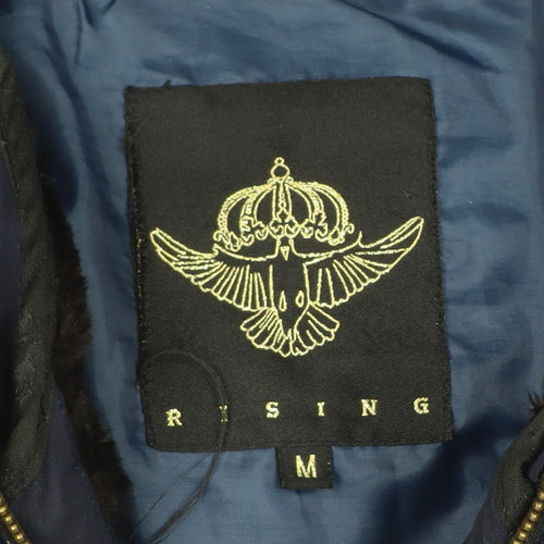 Rising Womens Blue Hooded Puffer Jacket Size M Winter Coat