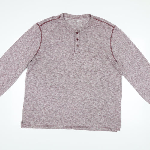 GAP Men’s XL Purple Long Sleeve Henley Cotton Blend Casual Shirt