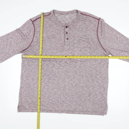 GAP Men’s XL Purple Long Sleeve Henley Cotton Blend Casual Shirt
