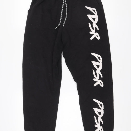 Public Desire Womens Black Jogger Trousers Size 8 Elastic Waist