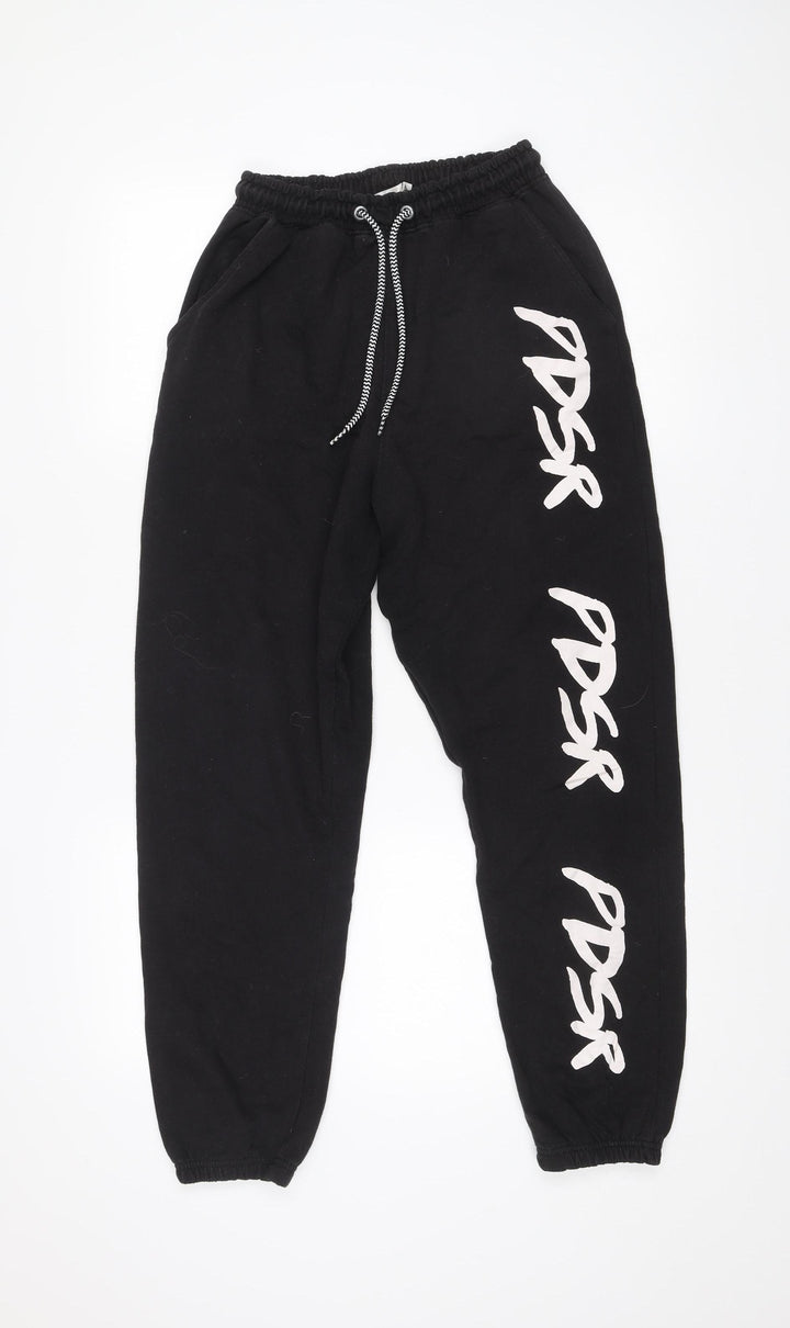 Public Desire Womens Black Jogger Trousers Size 8 Elastic Waist