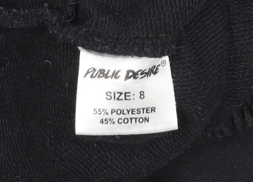 Public Desire Womens Black Jogger Trousers Size 8 Elastic Waist