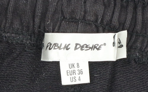 Public Desire Womens Black Jogger Trousers Size 8 Elastic Waist