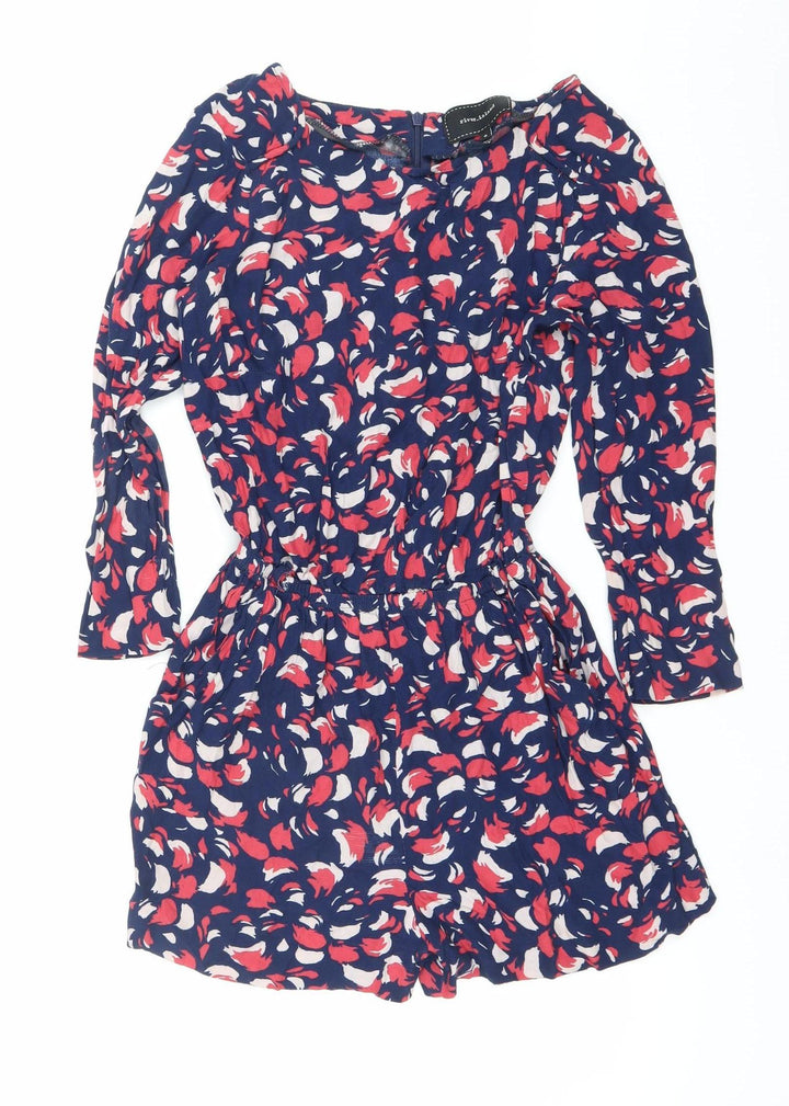 River Island Women’s Multicoloured Floral Ruched Long Sleeve Playsuit Size 8