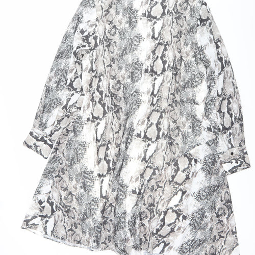 Star by Julien Macdonald Women’s Grey Snake Print Bodycon Dress Size 18