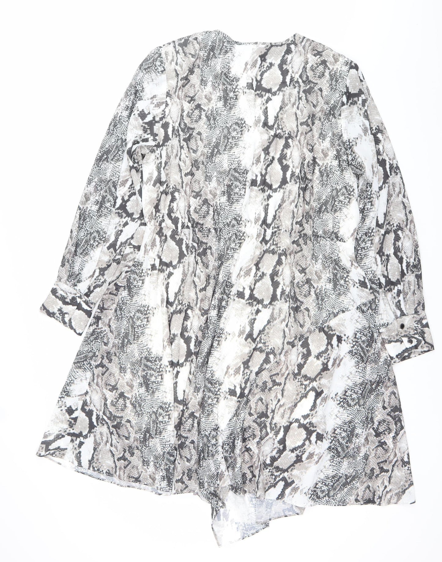 Star by Julien Macdonald Women’s Grey Snake Print Bodycon Dress Size 18