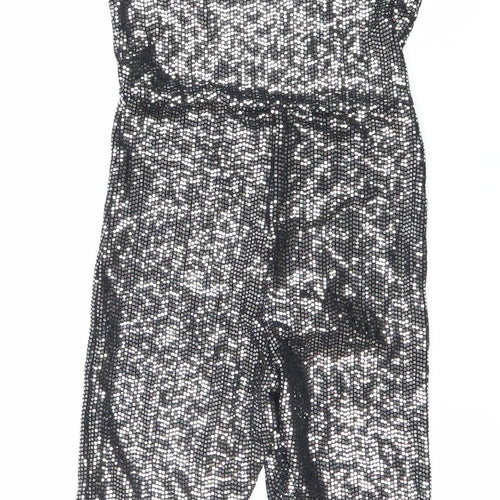 New Look Womens Black Sequin Strapless Slim Fit Playsuit Size 6