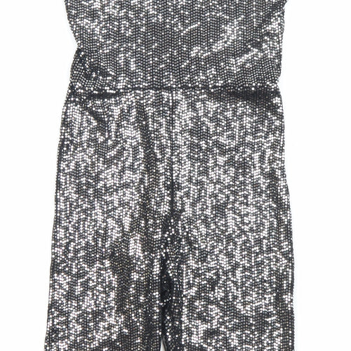 New Look Womens Black Sequin Strapless Slim Fit Playsuit Size 6