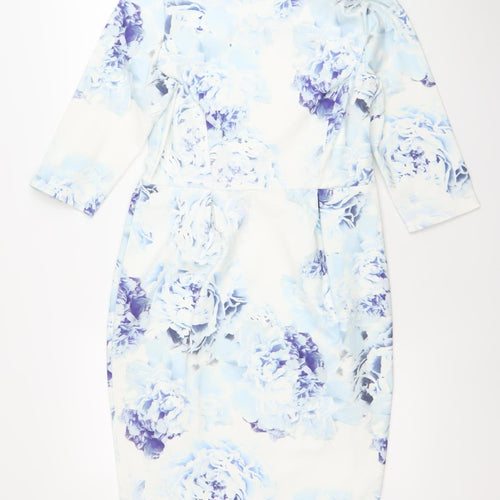 Marks and Spencer Women’s Multicoloured Floral Bodycon Dress UK 12
