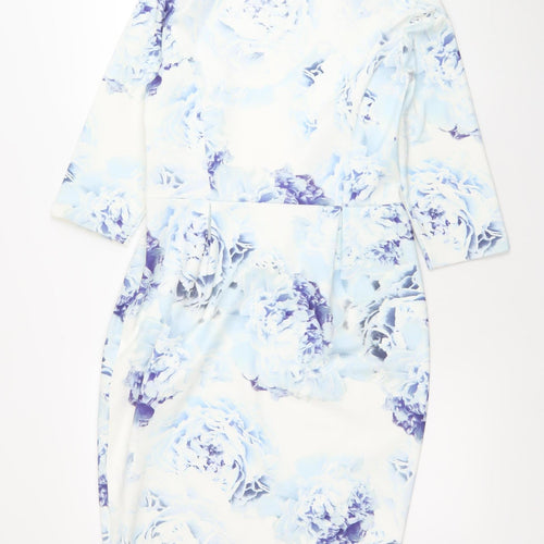 Marks and Spencer Women’s Multicoloured Floral Bodycon Dress UK 12
