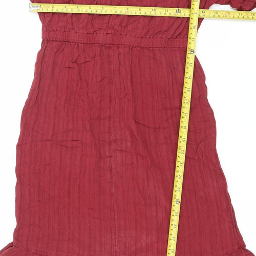 Next Women’s Red A-Line Short Sleeve Scoop Neck Dress Size 8