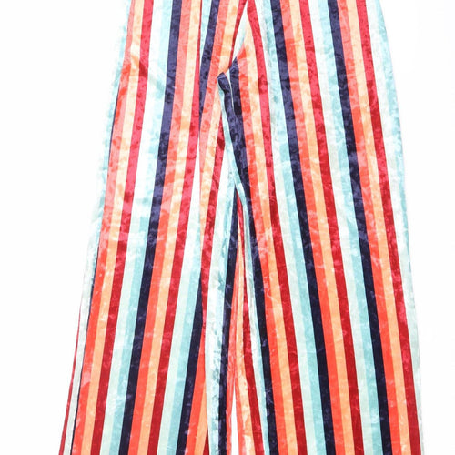 Nasty Gal Women’s Multicoloured Striped Wide-Leg Trousers UK 6