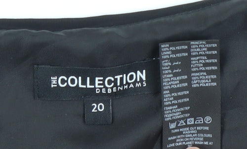 Debenhams Womens Black Size 20 Sleeveless Sheath Dress Classic Knee Length