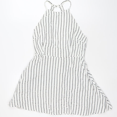 ASOS Women’s White Polka Dot Asymmetric Slip Dress Size 10