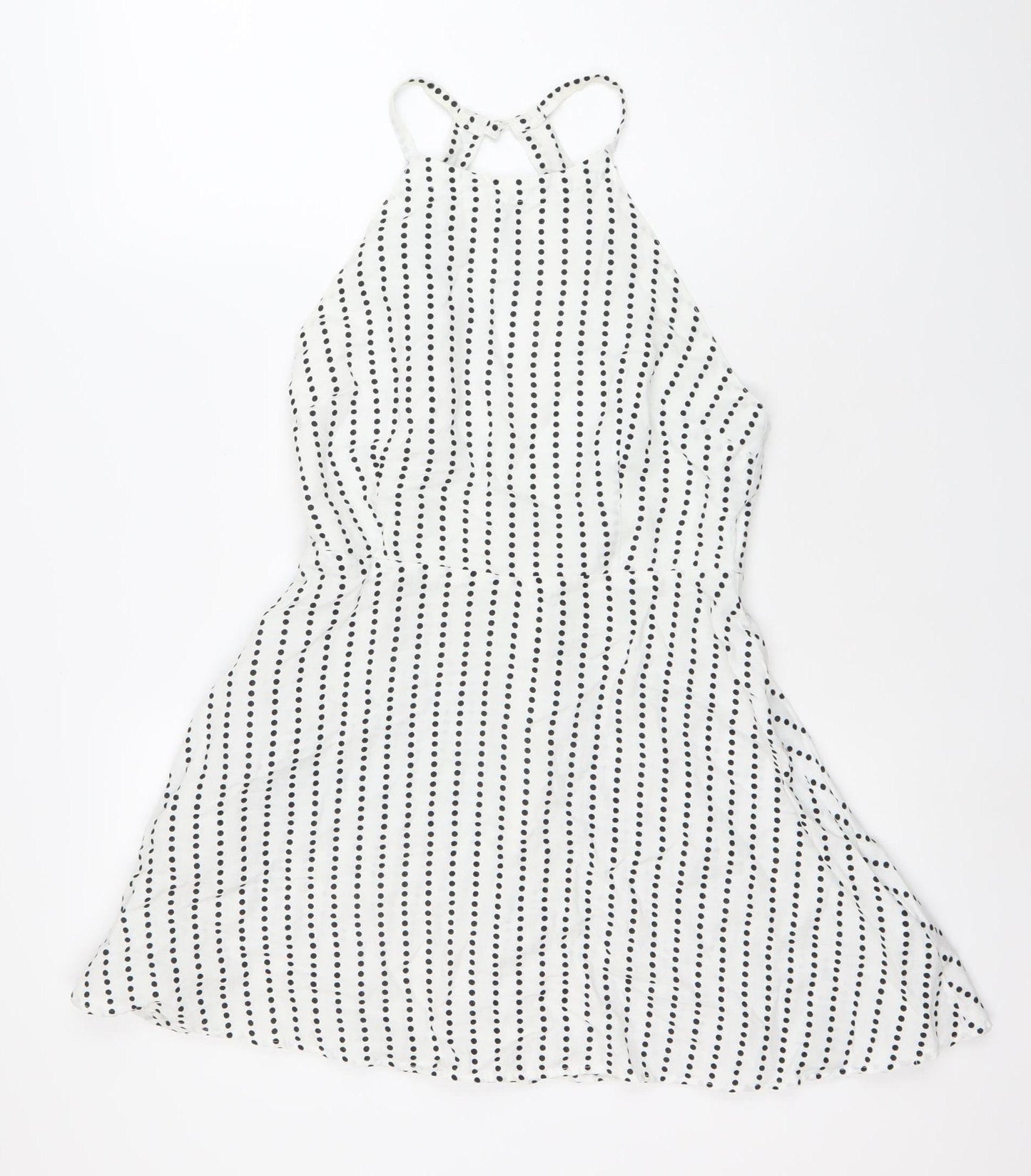 ASOS Women’s White Polka Dot Asymmetric Slip Dress Size 10