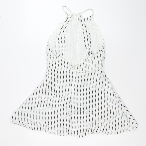ASOS Women’s White Polka Dot Asymmetric Slip Dress Size 10
