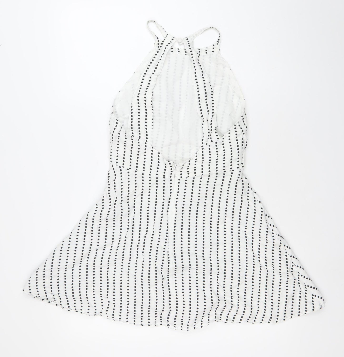 ASOS Women’s White Polka Dot Asymmetric Slip Dress Size 10