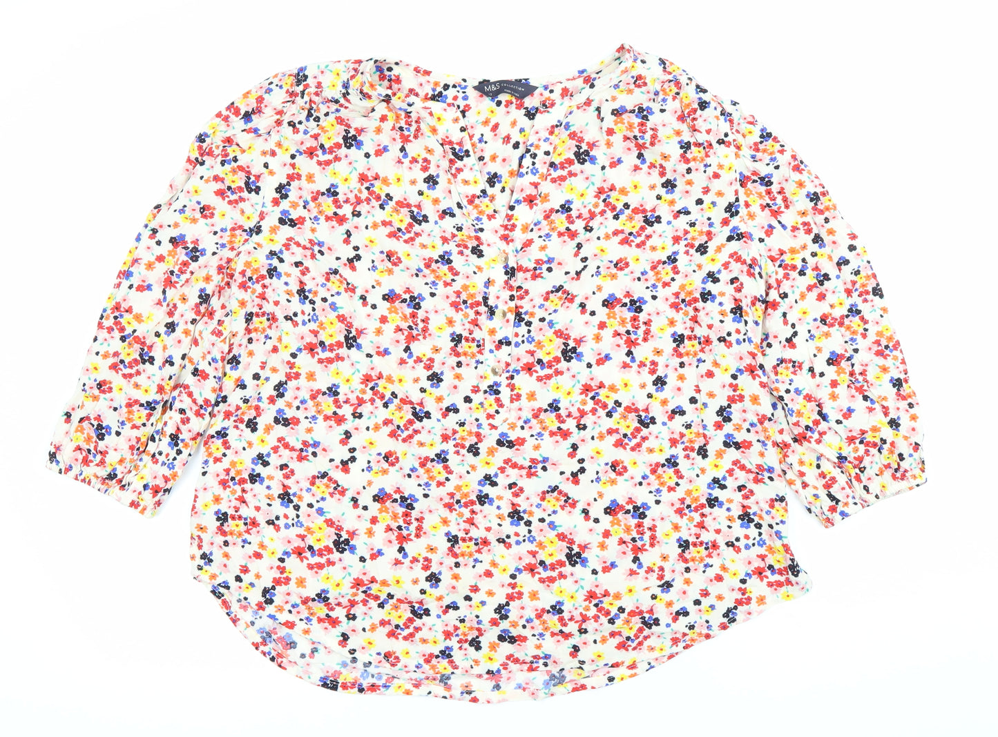 Marks and Spencer Womens Multicoloured Floral Blouse Size 12