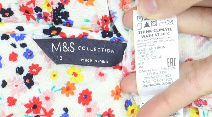 Marks and Spencer Womens Multicoloured Floral Blouse Size 12