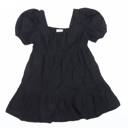 Dorothy Perkins Petite Women Black Size 10 Skater Dress Puff Sleeve