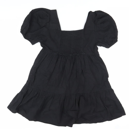 Dorothy Perkins Petite Women Black Size 10 Skater Dress Puff Sleeve
