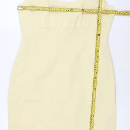 Precis Petite Women Beige Size 12 Sheath Knee Length Sleeveless Dress