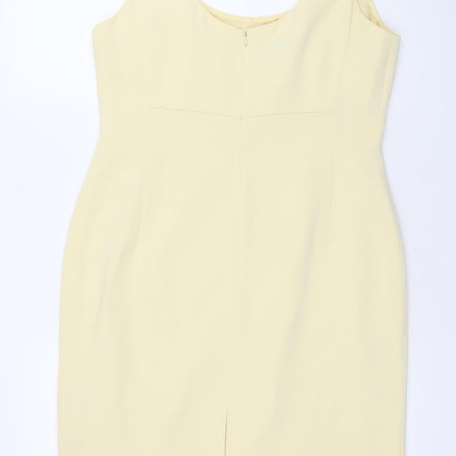 Precis Petite Women Beige Size 12 Sheath Knee Length Sleeveless Dress