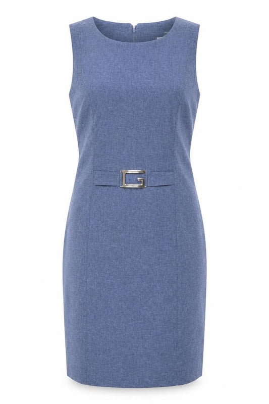 Front view of Lavande Women’s Blue, size UK 8, Sleeveless Sheath Knee Length Dress