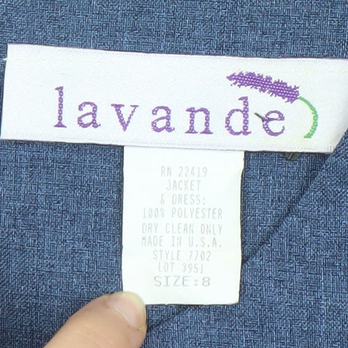 Lavande Women’s Blue Size 8 Sleeveless Sheath Knee Length Dress