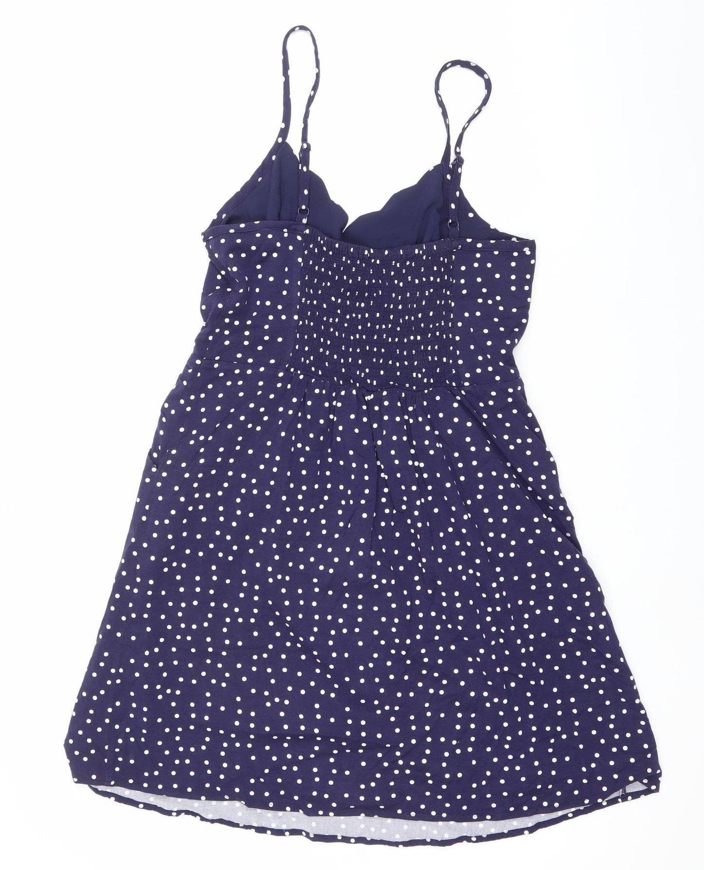 Market Spruce Women Blue Polka Dot Slip Dress Size M V-Neck