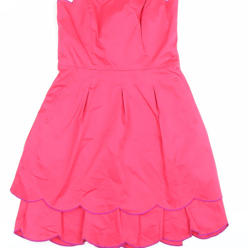 Ted Baker Women Pink Strapless A-Line Short Dress Size 12