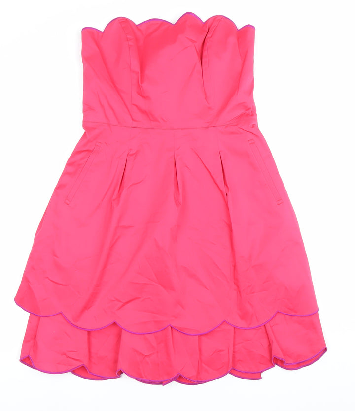 Ted Baker Women Pink Strapless A-Line Short Dress Size 12