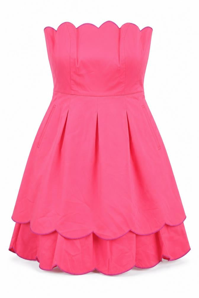 Ted Baker Women Pink Strapless A-Line Short Dress Size 12