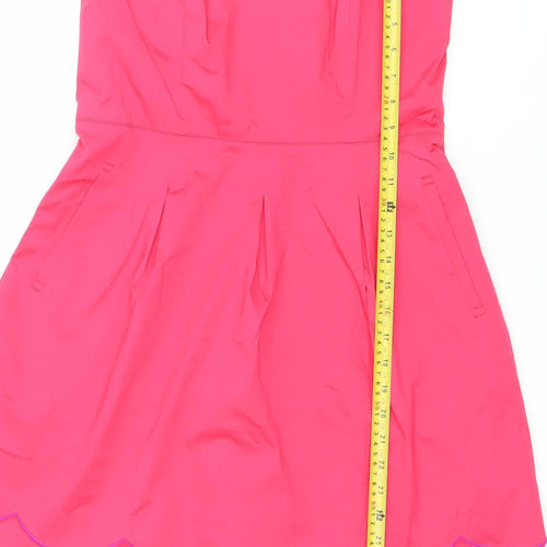 Ted Baker Women Pink Strapless A-Line Short Dress Size 12