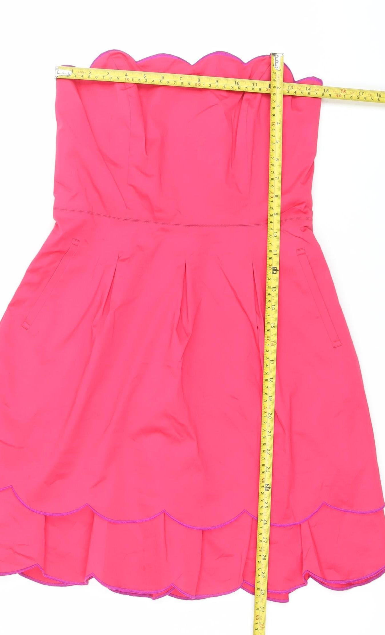 Ted Baker Women Pink Strapless A-Line Short Dress Size 12