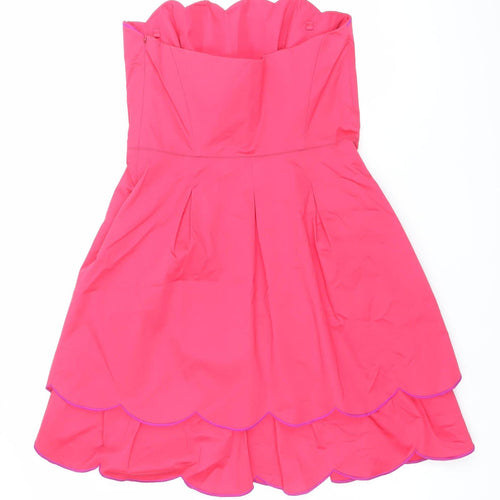 Ted Baker Women Pink Strapless A-Line Short Dress Size 12