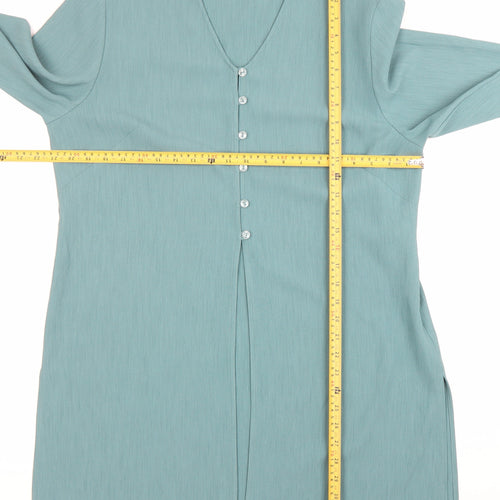 Your 6th Sense Women’s Green Tunic Blouse Size 16 Button-Up V-Neck