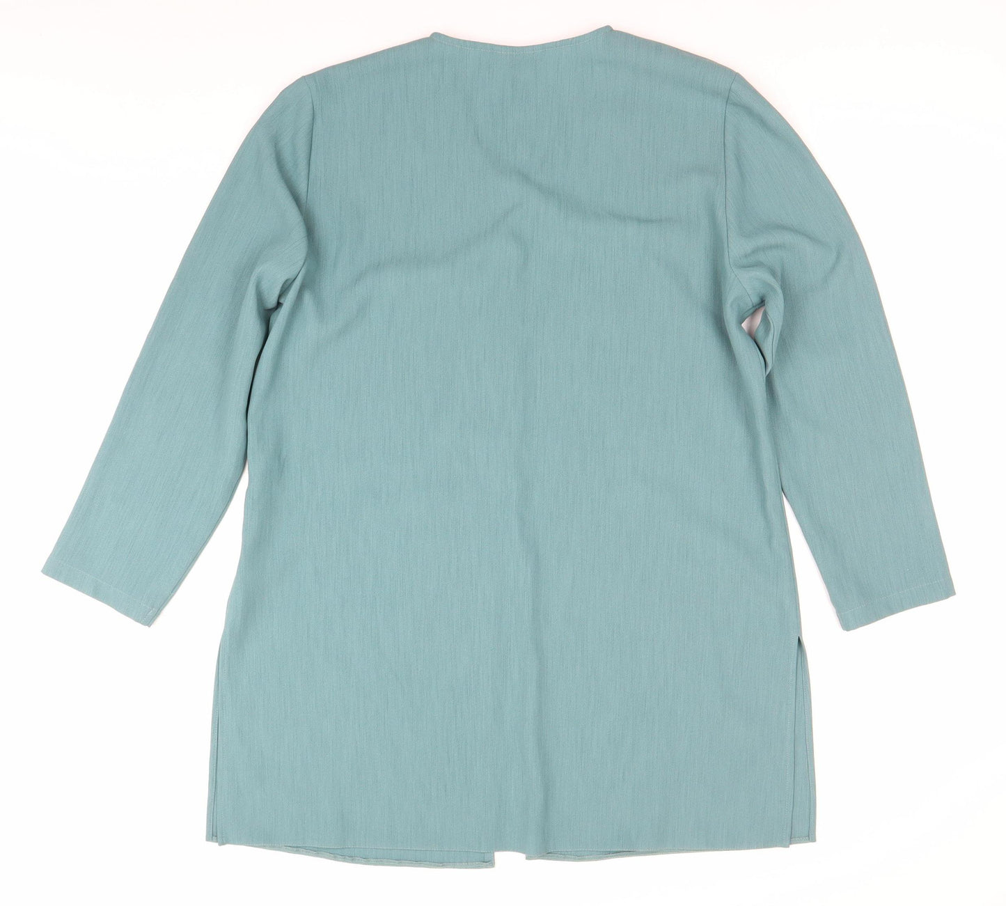 Your 6th Sense Women’s Green Tunic Blouse Size 16 Button-Up V-Neck