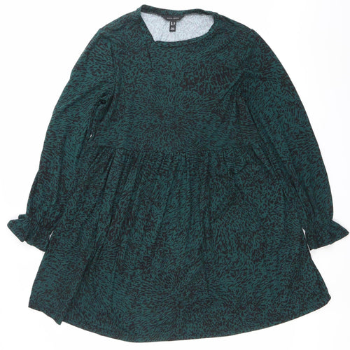 New Look Women’s Green Animal Print Skater Dress Size 12