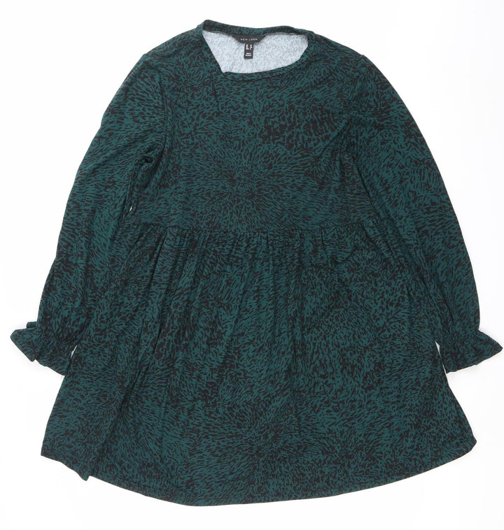 New Look Women’s Green Animal Print Skater Dress Size 12