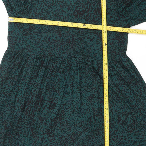 New Look Women’s Green Animal Print Skater Dress Size 12