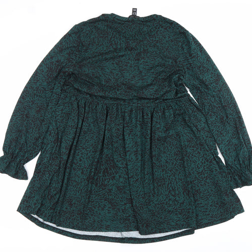 New Look Women’s Green Animal Print Skater Dress Size 12