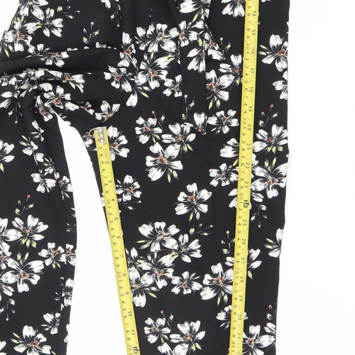 Miss Selfridge Womens Black Floral Sleeveless Jumpsuit Size 8