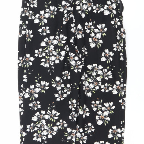 Miss Selfridge Womens Black Floral Sleeveless Jumpsuit Size 8
