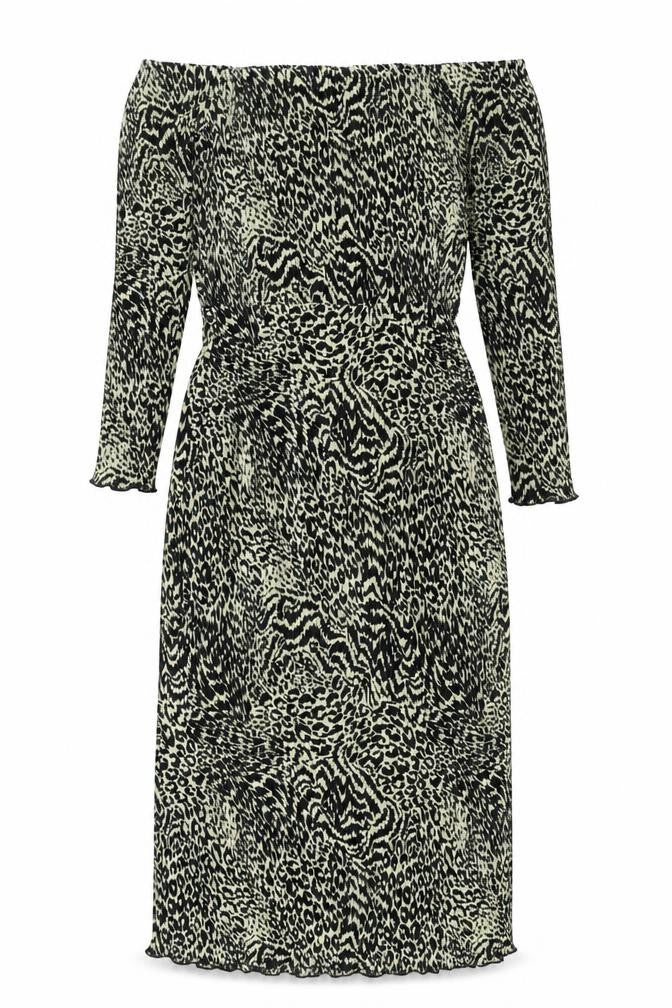 ASOS Women’s Green Black Leopard Print One Shoulder Bodycon Mini Dress UK 10