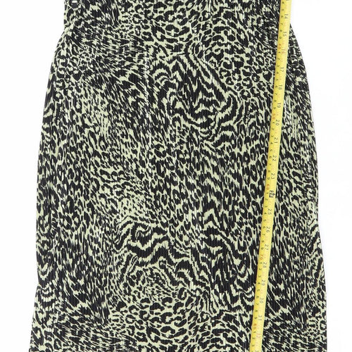 ASOS Women’s Green Black Leopard Print One Shoulder Bodycon Mini Dress UK 10
