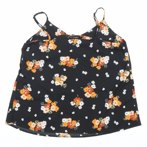 Capsule Womens Black Floral V-Neck Camisole Top Size 18